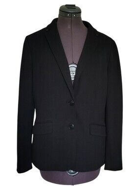 Talbots Aberdeen Knit Blazer Jacket Black Size 8